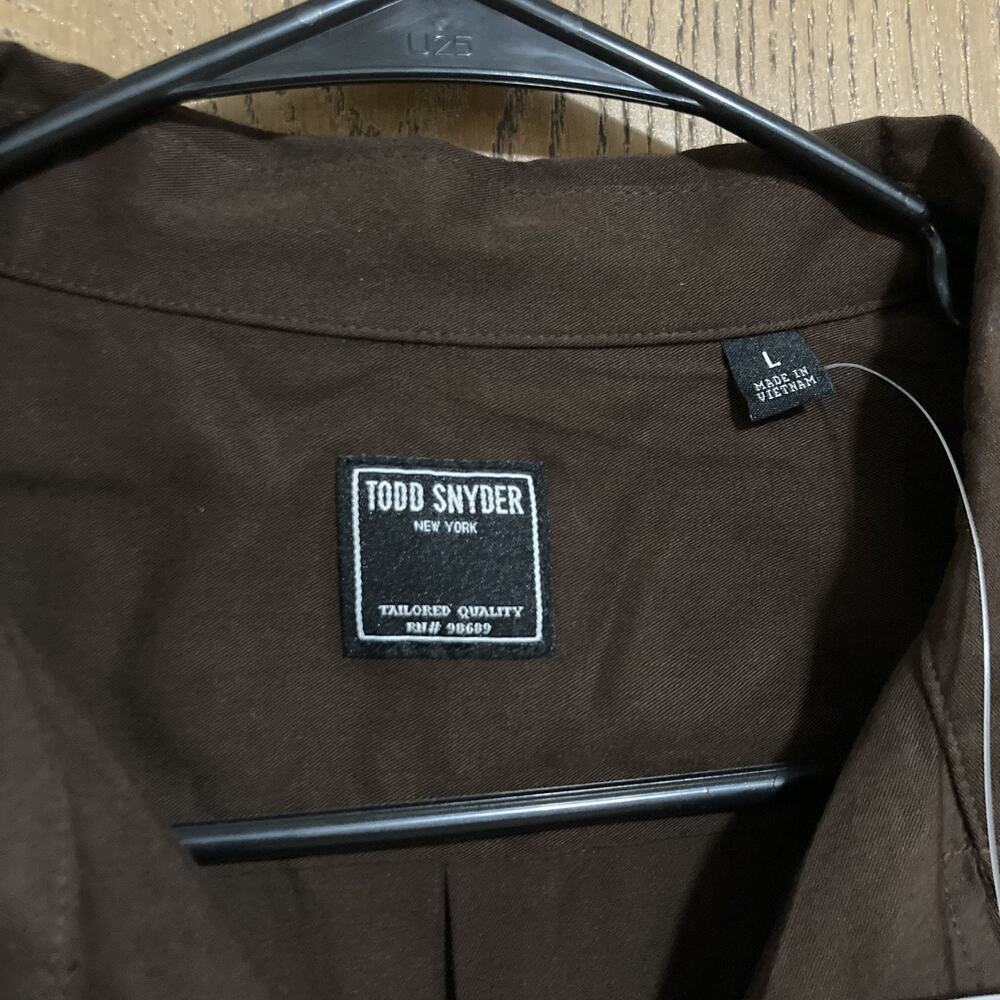 NWT $178 Todd Snyder New York Slim Fit Rayon Hollywood Shirt Size L -Coffee Bean - Picture 14 of 16